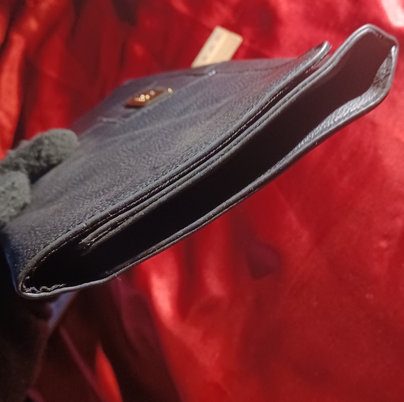 BCBG Paris Evening Purse large long cluth black gold hardware leather mini bag - Picture 5 of 12